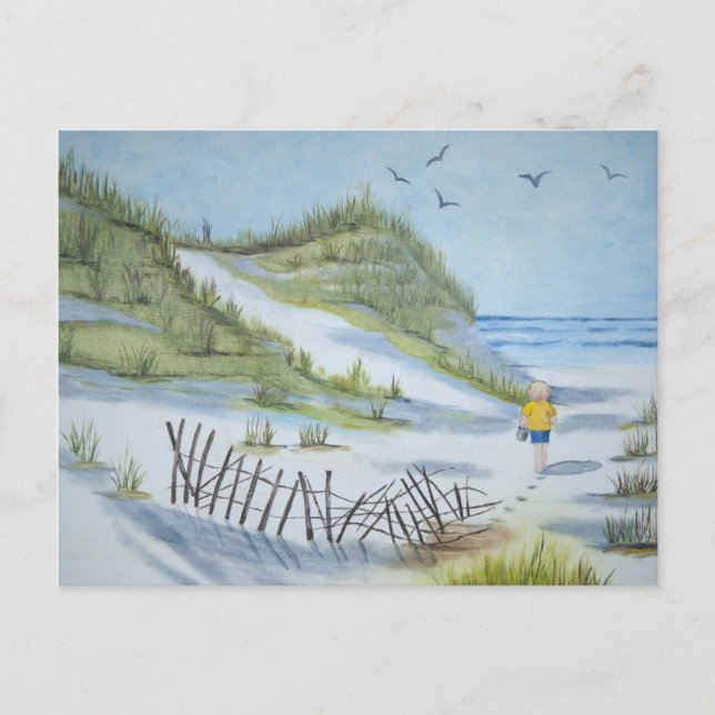Carte Postale Aquarelle de plage (Devant)