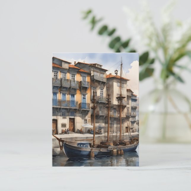 Carte Postale Aquarelle de Porto (Debout devant)