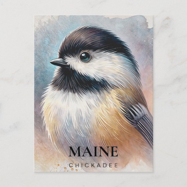 Carte Postale Aquarelle de poulet Art Maine Bird (Devant)