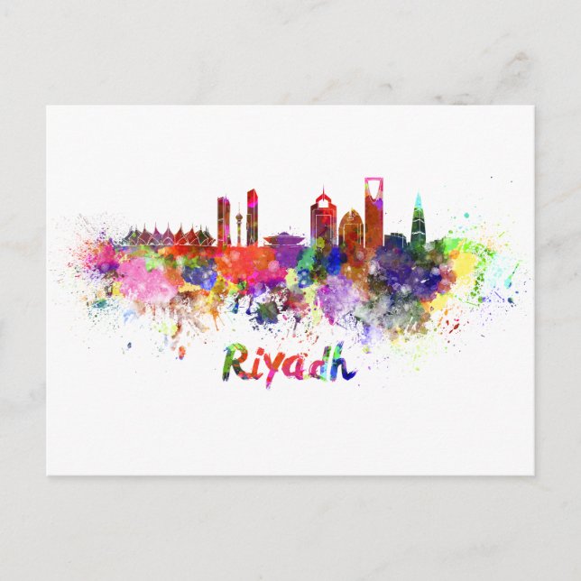 Carte Postale Aquarelle de Riyad (Devant)