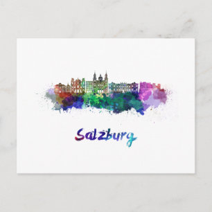 Carte Postale Aquarelle de Salzbourg