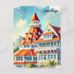 Carte Postale Aquarelle de San Diego Coronado