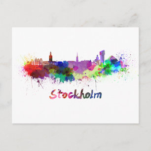 Carte Postale Aquarelle de Stockholm