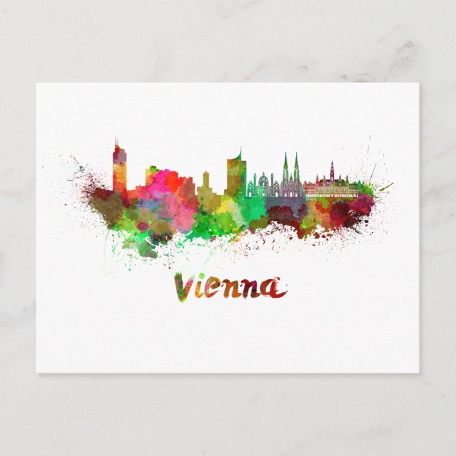Carte Postale Aquarelle de Vienne (Devant)