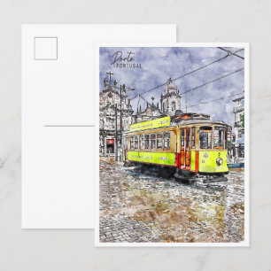 Carte Postale Aquarelle de voyage de Porto Portugal