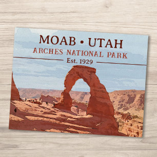Carte Postale Aquarelle Delicate Arch Moab Utah National Park