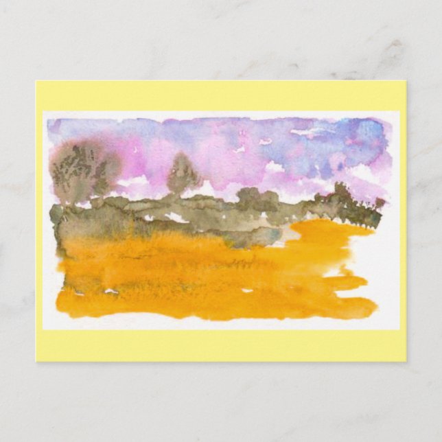 Carte Postale Aquarelle des Sandhills du Nebraska (Devant)