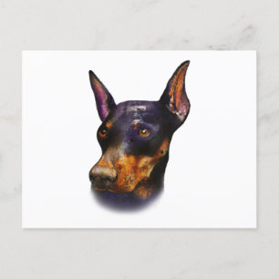 Carte Postale Aquarelle Doberman Pinscher