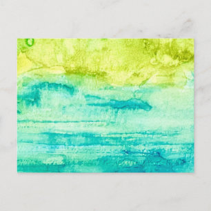 Carte postale aquarelle d'océan abstrait
