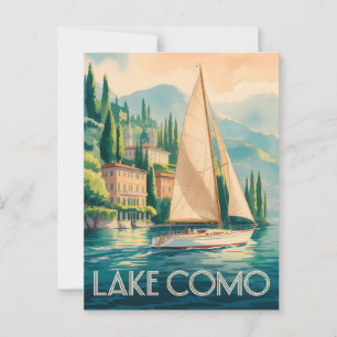 Carte Postale Aquarelle du lac de Côme