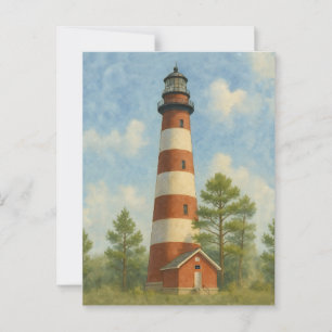 Carte Postale Aquarelle du phare Assateague