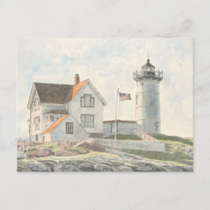 Carte Postale Aquarelle du phare du Cap Neddick