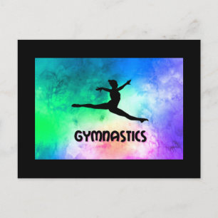 Carte Postale Aquarelle du saut de gymnastique