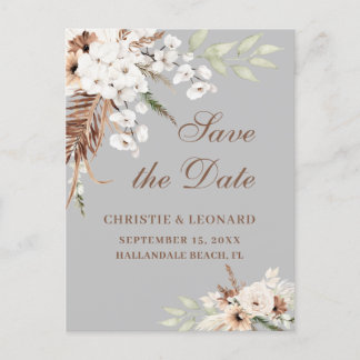 Carte Postale Aquarelle Elegant Boho Wedding Enregistrer la date