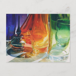 Carte Postale Aquarelle en verre d'art "Courbes parfaites"