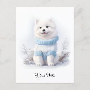 Carte Postale Aquarelle Esquimau Américain Chien Chien Chien Per