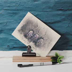 Carte Postale Aquarelle esquissée Bluebonnet Trio