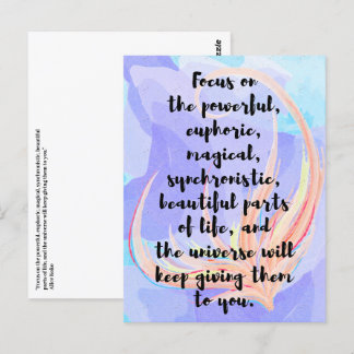 Carte Postale Aquarelle et calligraphie loi de la cote d'attract