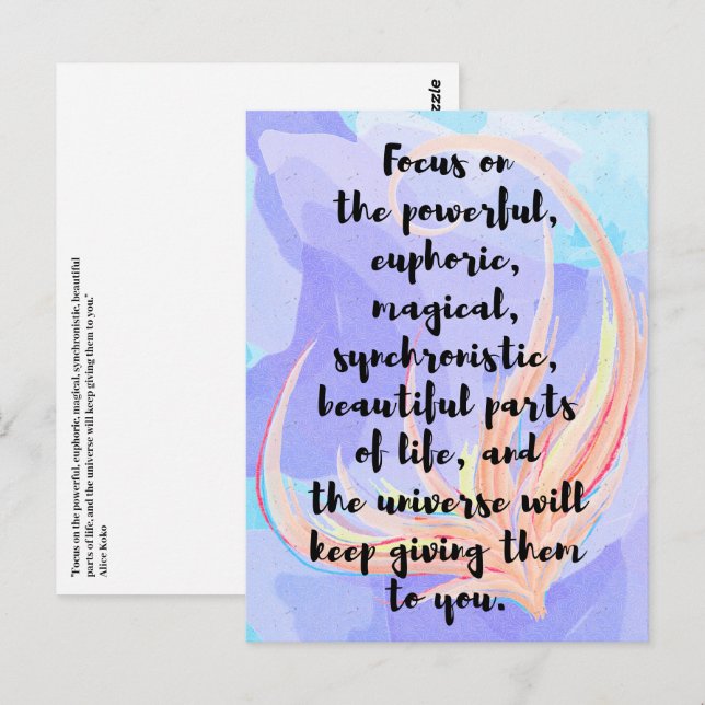 Carte Postale Aquarelle et calligraphie loi de la cote d'attract (Devant / Derrière)