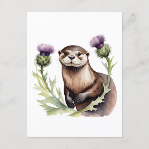 Carte Postale Aquarelle et chardons