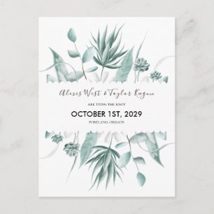 Carte Postale Aquarelle Eucalyptus & Succulent Enregistrer La Da