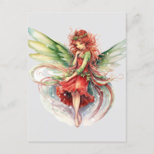 Carte Postale Aquarelle Fée de Noël