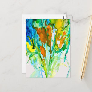 Carte Postale aquarelle florale Abstraite