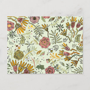 Carte Postale Aquarelle Florale Fleurs d'abeille Élégante Modern