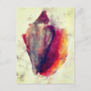 Carte Postale Aquarelle Gastropod Burgundy Gold Snail Shell