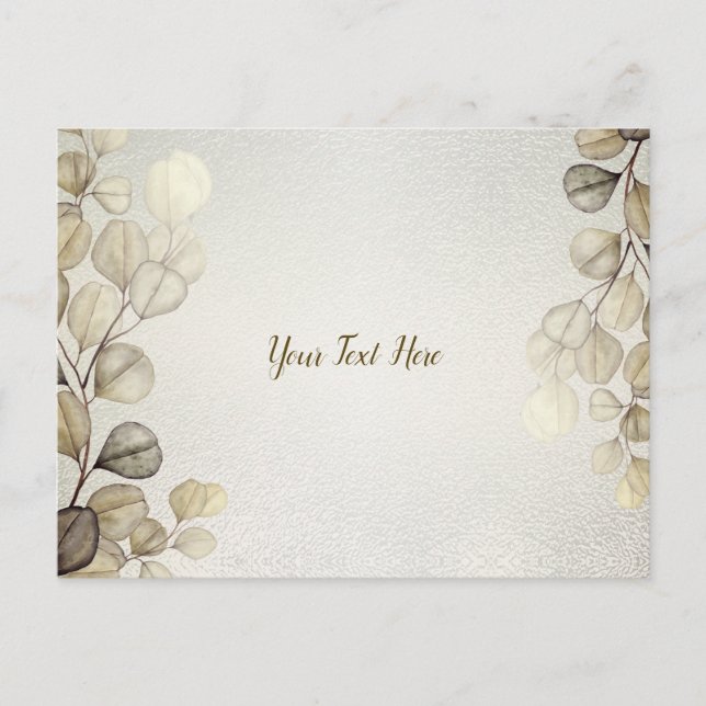 Carte Postale Aquarelle Golden Eucalyptus Foliage brillant éléga (Devant)