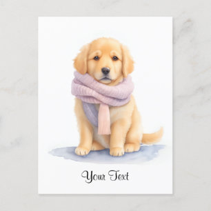 Carte Postale Aquarelle Golden Retriever Chien Chien Chien Chien