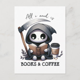 Carte Postale Aquarelle Griffeuse Louveur de livre