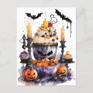 Carte Postale Aquarelle Halloween Sweets
