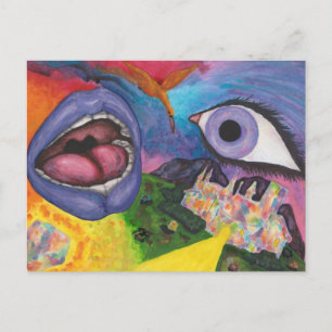 Carte Postale Aquarelle Imaginaire Dimensions Femme Opal Surreal
