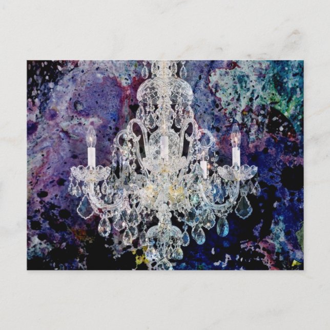 Carte Postale aquarelle impressionniste Lustre Edwardien (Devant)
