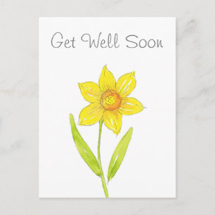 Carte Postale Aquarelle Jonquille 2