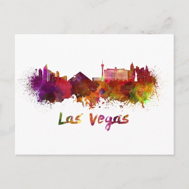 Carte Postale Aquarelle Las Vegas (Devant)