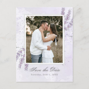 Carte Postale Aquarelle lavande fleurs mariage enregistrer la da