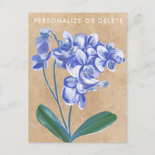 Carte Postale Aquarelle Lavande Orchidée Art Floral Personnalisé