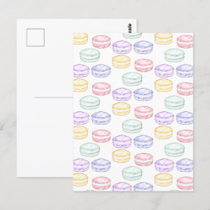 Carte Postale Aquarelle Macarons français