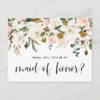 Aquarelle Magnolia Coton Garland Maid of Honor