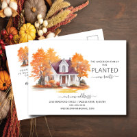 Aquarelle Maison d'automne Moving Faire-part