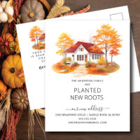 Aquarelle Maison d'automne Moving Faire-part