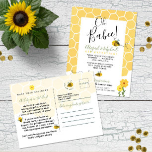 Carte Postale 👶 🐝 Aquarelle mignonne Bumble Bee Budget Baby sh