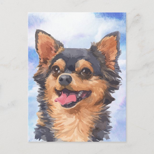 Carte Postale Aquarelle mignonne d'animal familier de chien de (Devant)