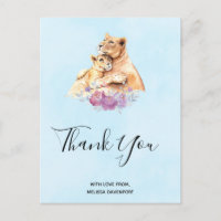 Aquarelle mignonne Mère Lion & Merci Cub