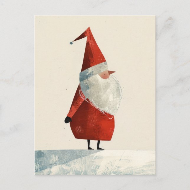 Carte Postale Aquarelle minimaliste Père Noël (Devant)