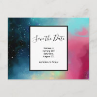 Aquarelle moderne Green & Red Space Nebula