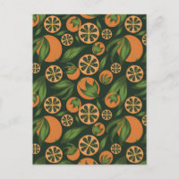 Aquarelle Motif de fruits vert orange