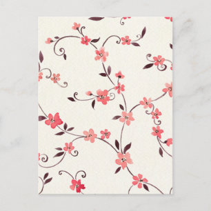 Carte Postale Aquarelle motif sans couture avec ressort stylisé